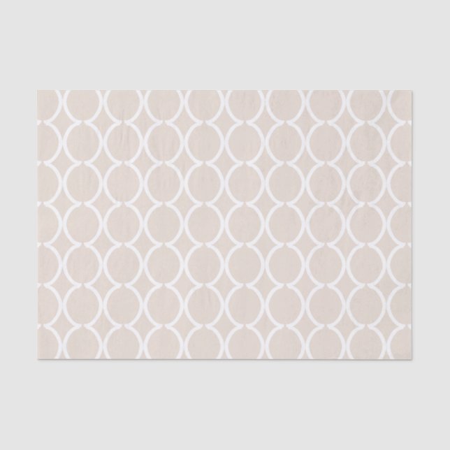 Geometric Ogee Lattice Oatmeal Seidenpapier (Vorderseite)