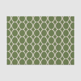 Geometric Ogee Lattice Olive Green Seidenpapier