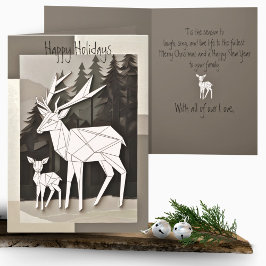 Geometric Origami Christmas Rentier Baby Forest Karte