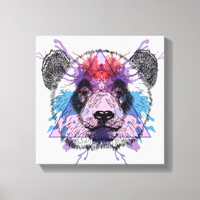Geometric Panda Bear Leinwanddruck (Vorderseite)