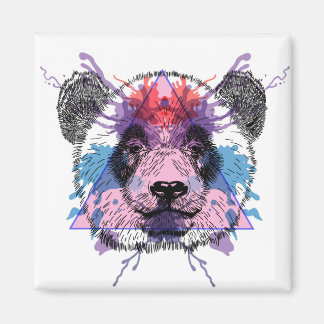 Geometric Panda Bear Magnet