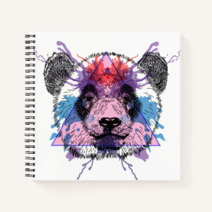 Geometric Panda Bear Notizbuch