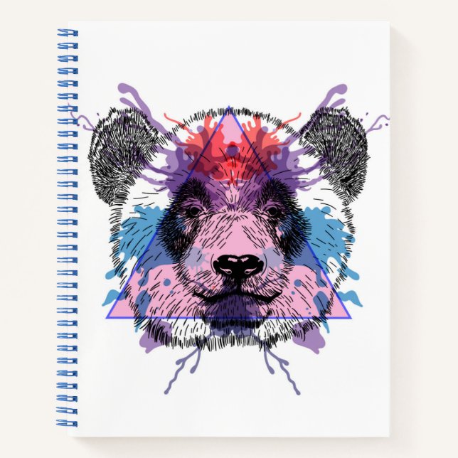 Geometric Panda Bear Notizbuch (Vorderseite)
