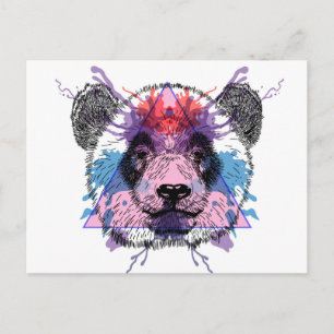 Geometric Panda Bear Postkarte