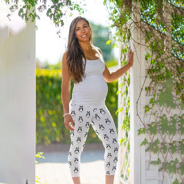 Geometric Panda Capri Leggings