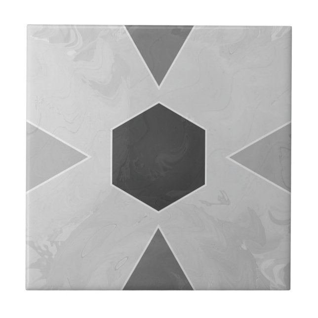 Geometric Pastel Marble Gray Fliese (Vorderseite)