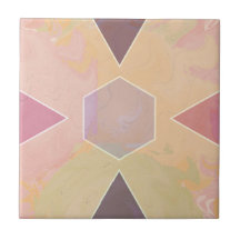 Geometric Pastel Marble Peach