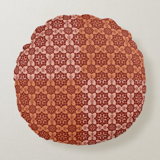 Geometric Patchwork Throw Pillow – Modern Purple C Rundes Kissen (Vorderseite)