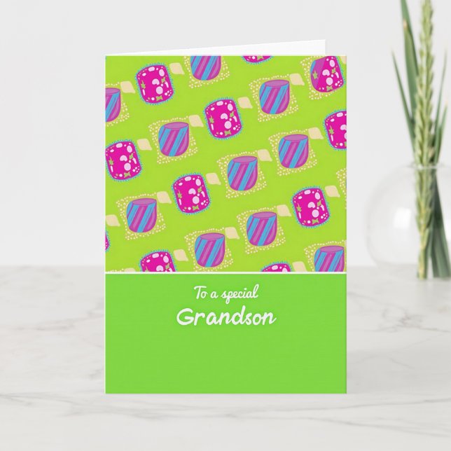 Geometric Pattern Grandson Card Karte (Vorderseite)