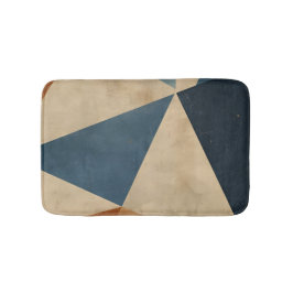 Geometric Pattern in Blues, Tans, and Rust Badematte