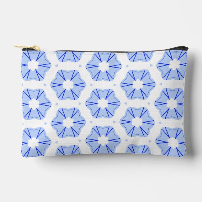 Geometric Pattern Modern Blue Accessory Pouch Zubehörtasche (Vorderseite)