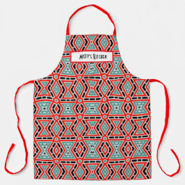 Geometric Pattern Name Personalized Aprons Schürze