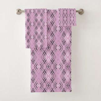 Geometric pattern retro pink diamonds