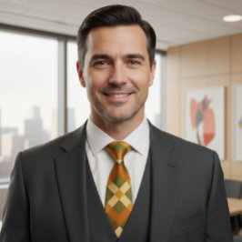 Geometric Pattern with Earth Tones Krawatte