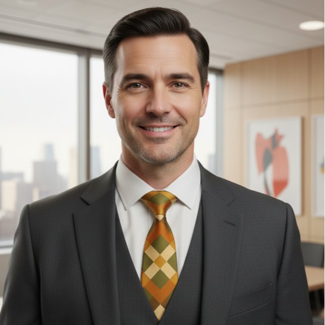 Geometric Pattern with Earth Tones Krawatte (Von Creator hochgeladen)