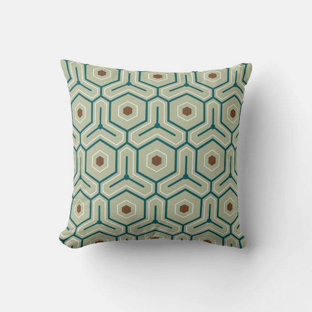 Geometric pattern with interlocking hexagons kissen (Vorderseite)