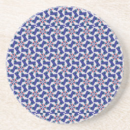 Geometric Patterns - Red and Blue Pinwheel Coaster Getränkeuntersetzer