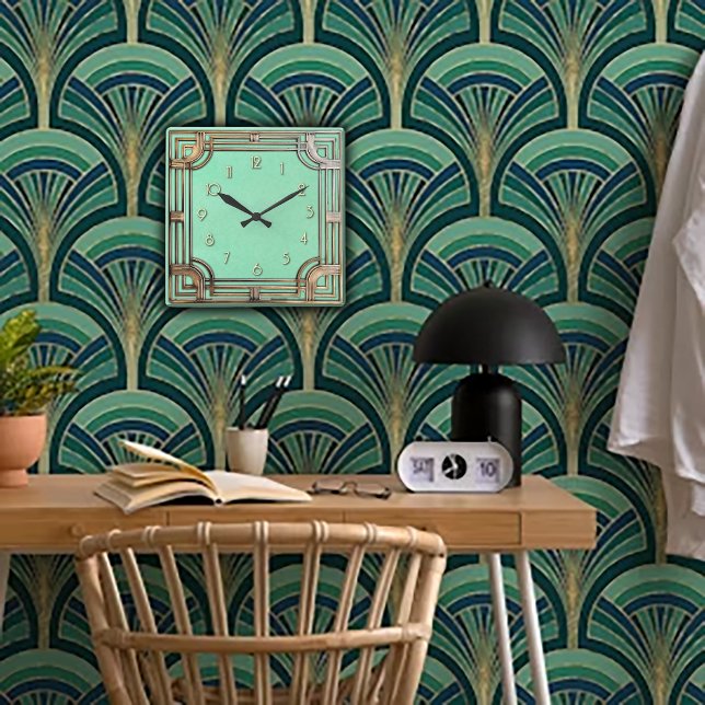 Geometric perfection in an Art Deco Wall Clock Quadratische Wanduhr (Von Creator hochgeladen)