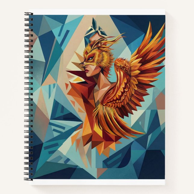 Geometric Phoenix Art Notebook Notizbuch (Vorderseite)