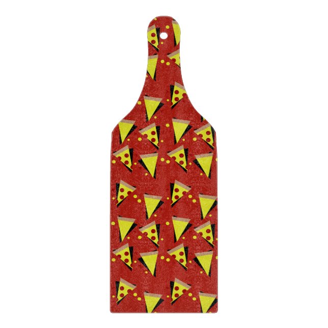 Geometric Pizza Pepperoni Italian Slice Schneidebrett (Vorderseite)