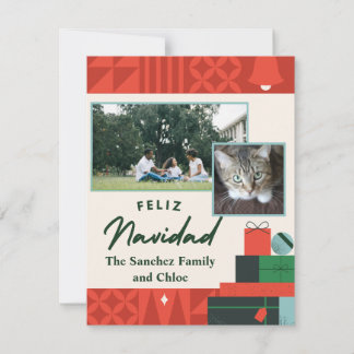 Geometric Présente une carte "Feliz Navidad" 2 Pho