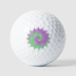 Geometric Purple and Green Golfball