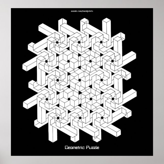 GEOMETRIC PUZZLE Retro-Poster Poster (Vorne)