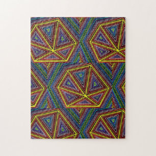 Geometric Rainbow Colored Pizzas Abstract Line Art