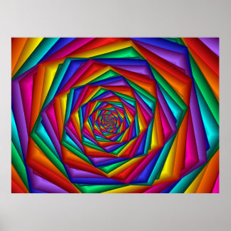 Geometric Rainbow Spiral Poster