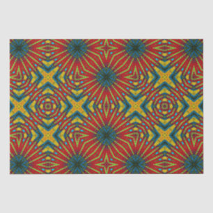 Geometric Red Blue & Yellow Vintag Tribal Ethnic Seidenpapier