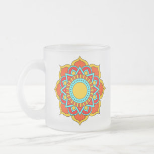 Geometric Red Mandala Blume-54567 Mattglastasse