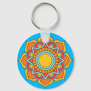 Geometric Red Mandala Blume-54567 Schlüsselanhänger