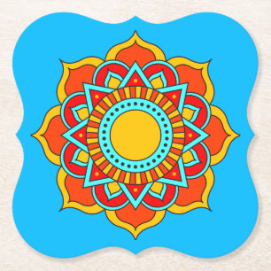 Geometric Red Mandala Blume-54567 Untersetzer