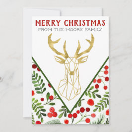 Geometric Rentier Weihnachtskarte Feiertagskarte