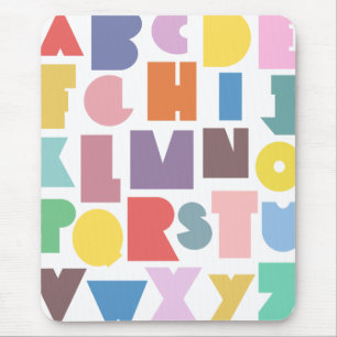 Geometric Retro Alphabet Mousepad