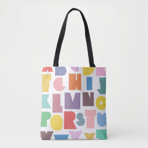 Geometric Retro Alphabet Tasche