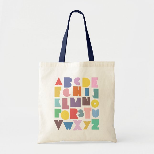 Geometric Retro Alphabet Tragetasche (Vorne)