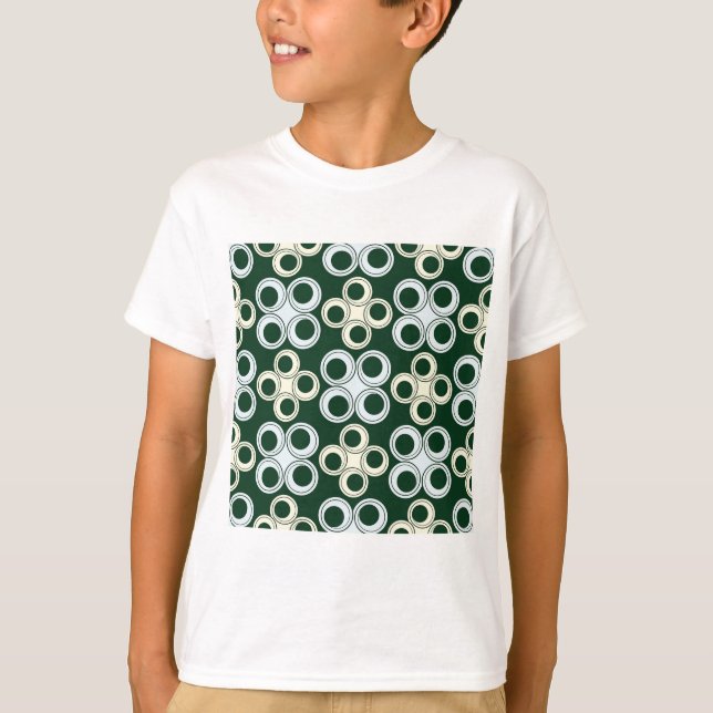 Geometric Retro Circles Pattern T-Shirt (Vorderseite)