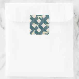 Geometric Safari Wild Leopard Animal Quadratischer Aufkleber