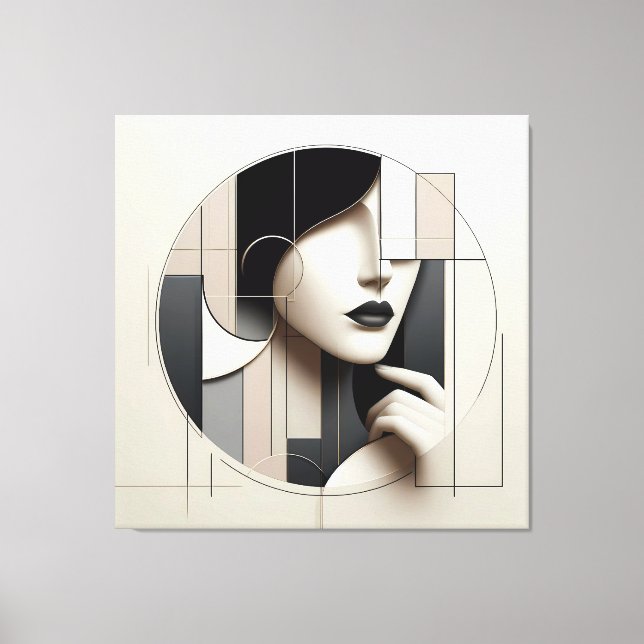 Geometric Sculpted Portrait Leinwanddruck (Vorderseite)