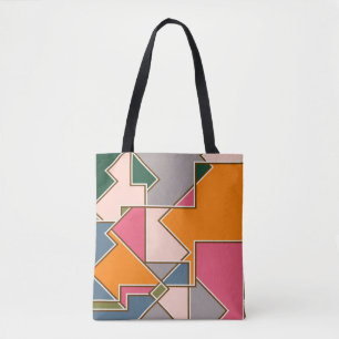 geometric seamless pattern, lines, orange, purple tasche