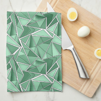 Geometric shapes abstract green pattern geschirrtuch