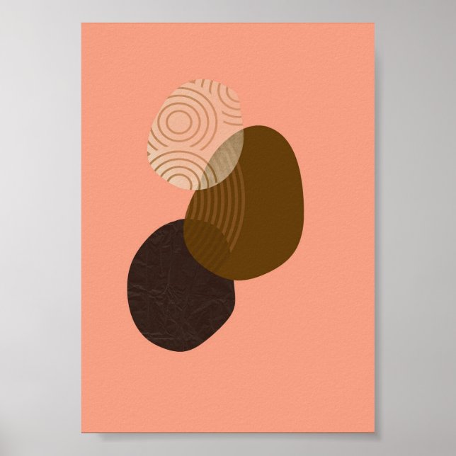 Geometric Simple Boho Drawings Boho Chic Ästhetik Poster (Vorne)
