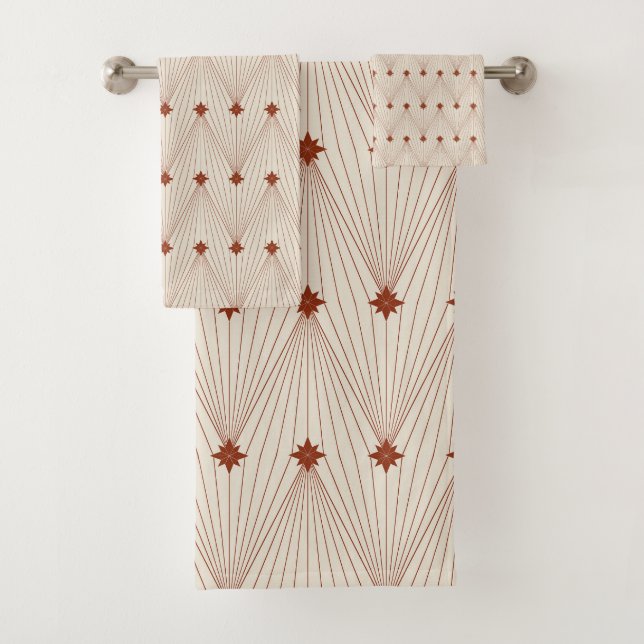 Geometric Simple Elegante Christmas Tree Badhandtuch Set (Insitu)