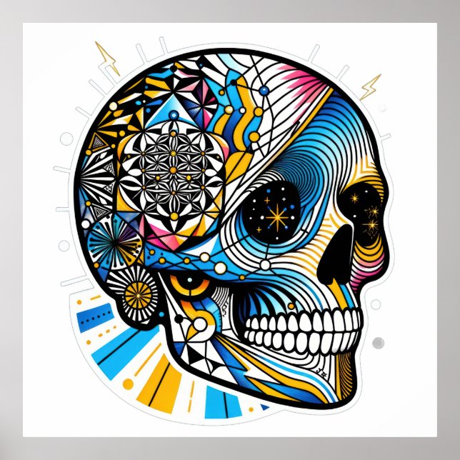 Geometric Skull Symphony Poster (Vorne)