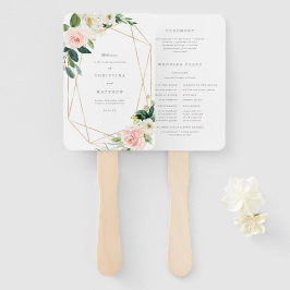 Geometric Spring Romance Wedding Program Fan Fächer