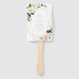 Geometric Spring Romance Wedding Program Fan Fächer