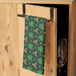 Geometric St Patricks day Celtic Triskele Kleeblat Geschirrtuch