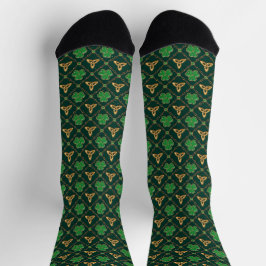 Geometric St Patricks day Celtic Triskele Kleeblat Socken