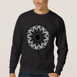 Geometric Sunflower Mandala Graphic Sweatshirt